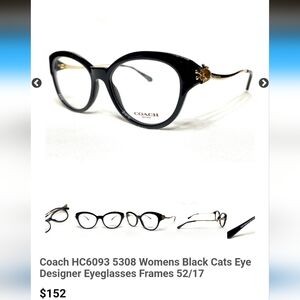Coach cat eye flower detail prescribed frames